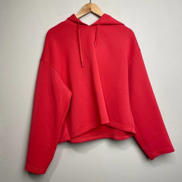 Uniqlo Tops - Uniqlo Cropped Long Sleeve Colorful Hoodie Red Orange Pink L